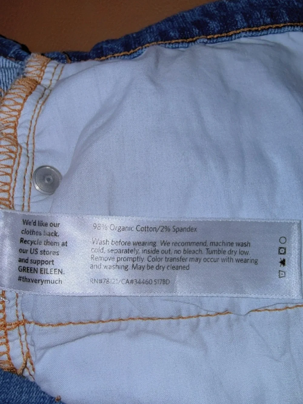 NWOT Eileen Fisher “Boyfriend Jean” Organic Cotton Size:14 - Picture 13 of 14